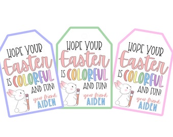 Easter Color Tag – Printable Easter Tags – Easter Gift Tags – Peeps Easter Printable Tag – Easter Tag Printable – Printable Easter Paint Tag