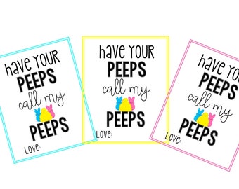 Have Your Peeps Call My Peeps Tag – Druckbare Oster Tags – Oster Geschenkanhänger – Peeps Ostern druckbare Tags – Hüpfende Ostern – Digitales Ostern