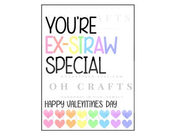 Valentijnsdag ExSTRAW speciale tag - Valentijnsdag-tags - Valentijnsdag-tags afdrukbaar - Valentijnsdag-afdrukbare cadeaukaartjes