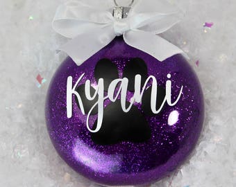 Dog Ornament- Dog Ornament Personalized - Glitter Dog Ornament Personalized - Glitter Disc Ornament - Dog Ornament Custom