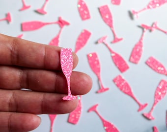 Champagne Glass Confetti: Bachelorette & Bridal Shower Decorations