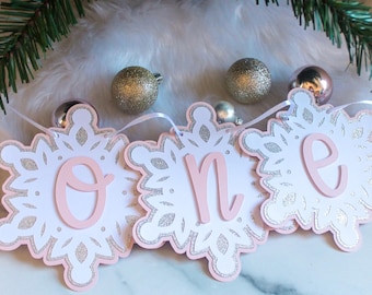First Birthday Banner | Winter Onederland Girl | Winter Onederland Decorations Girl | Winter Onederland Banner | Snowflake Banner
