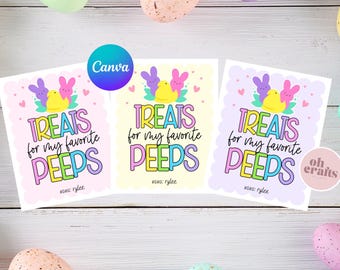 Etiquetas de regalo de Pascua editables de Canva para compañeros de clase. Plantilla imprimible de obsequios para mis amigos favoritos.