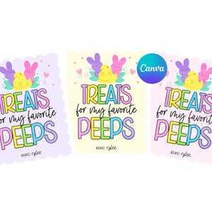 Leckereien für meine Peeps | Osteranhänger | Oster Tags Printable | Oster-Tag-Dateien | Osternest Anhänger | Leckerli für meine Peeps Cookie Bags