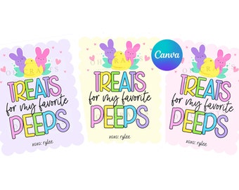 Treats for Peeps Tag, Easter Tag, Easter Tags Printable, Easter Tags for Basket, Easter Basket Tag, Treats for my Favorite PEEPS