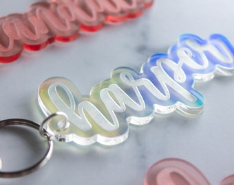 Backpack Keychain, Engraved Name Tag, Acrylic Name Tags, Acrylic Tag, Personalized Keychain, Personalized Name Tag, Kids Name Tags