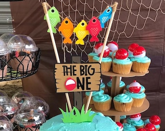 The Big One Cake Topper | Fishing Cake Toppers | Fishing Birthday Cake Topper | Ofishally One Cake Topper | Fishing Cake Decorations