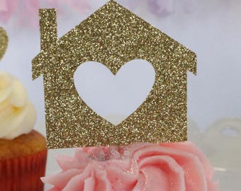 Housewarming Party Decorations Housewarming Party Cupcake Toppers Decorations Glitter Decor