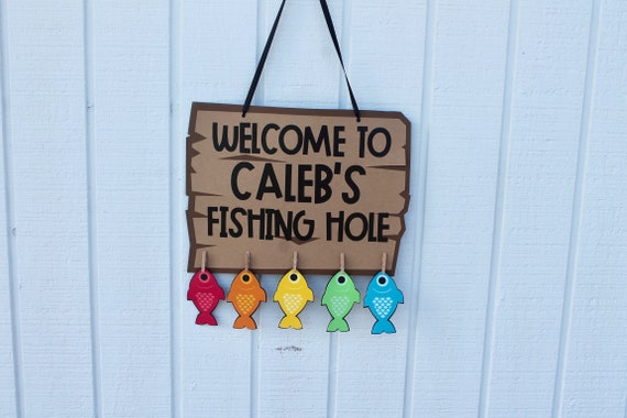 Fishing Birthday Welcome Door Sign Birthday Fishing Door Sign