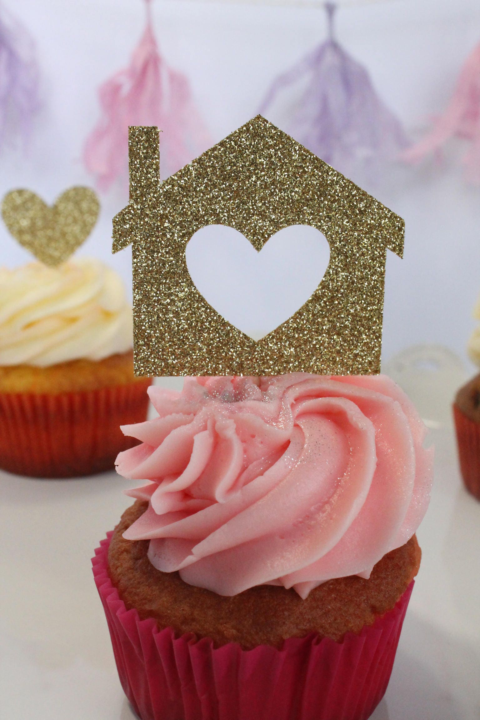 Housewarming Party Cupcake Toppers Housewarming Decorations Etsy