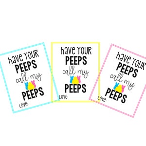 Have Your Peeps Call My Peeps Tag Printable Easter Tags Easter Gift ...