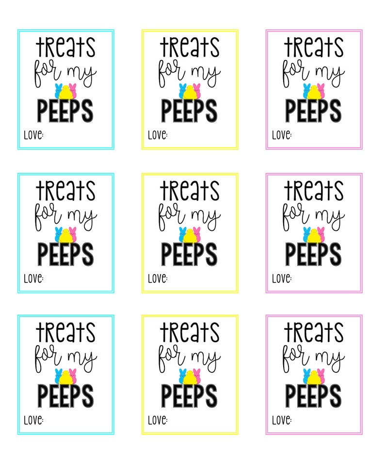 Treats for My Peeps Tag Printable Easter Tags Easter Gift Etsy Treats for My Peeps Tag Printable Easter Tags Easter Gift Etsy