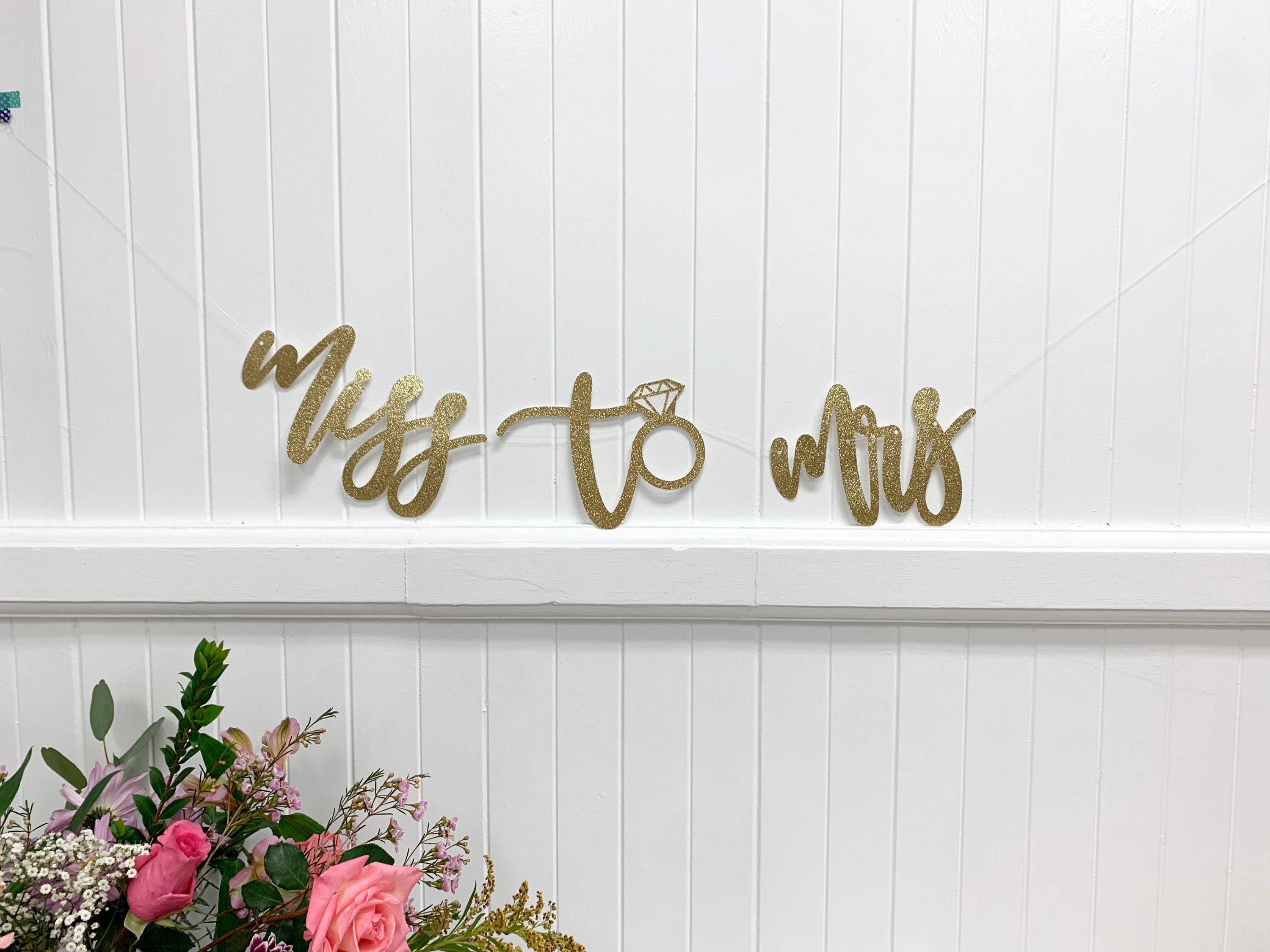 Miss to Mrs Banner Miss to Mrs Glitter Banner Bachelorette | Etsy