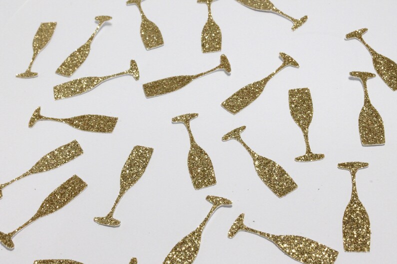 50 Ct. Champagne Glass Confetti Champagne Bottle Confetti Etsy