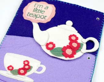 I'm A Little Teapot Felt Book Pattern PDF