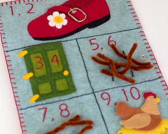 1, 2, Buckle My Shoe Felt Book Pattern PDF