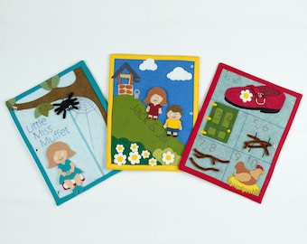 Little Miss Muffet / Jack and Jill / 1, 2 Buckle My Shoe Felt Book Pattern PDF Package with FREE cover pattern