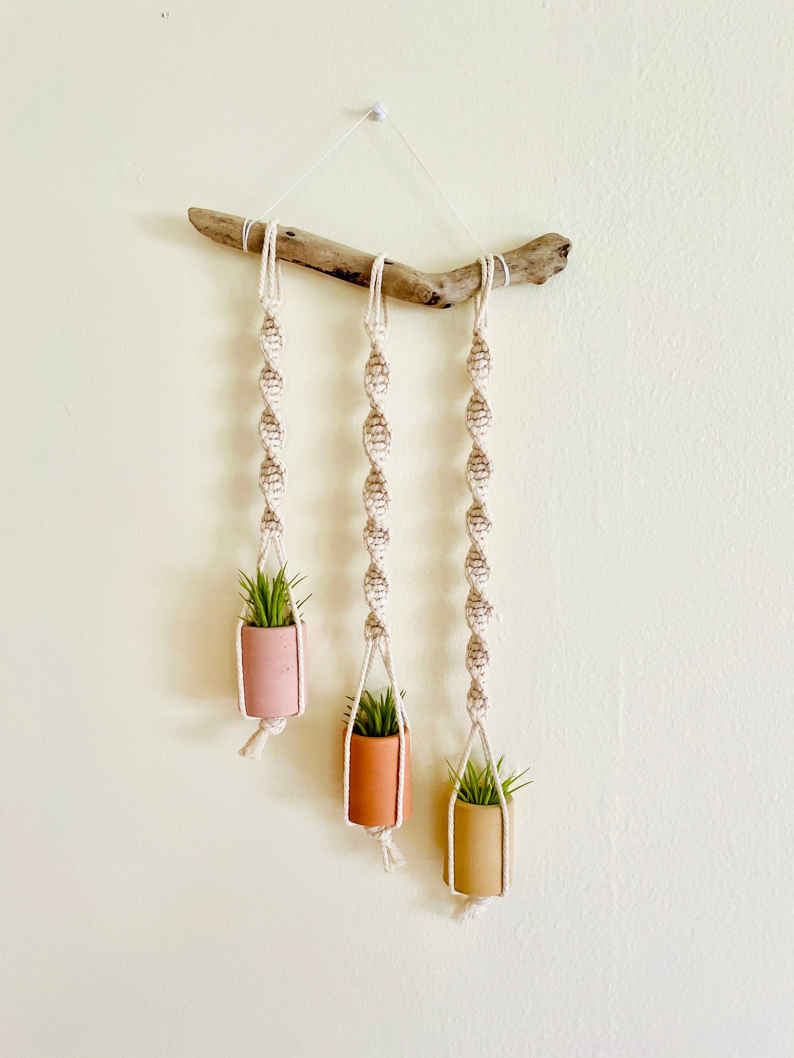 Percha de planta de madera a la deriva / Macrame / Pared de | Etsy