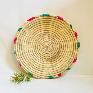 Colored Rim Basket | Round Wall Basket | Woven Wall Basket | Basket Wall Hanging | Boho Wall Art