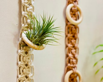 Boho Air Plant Holder | Macrame Air Plant Holder | Modern Plant Hanger