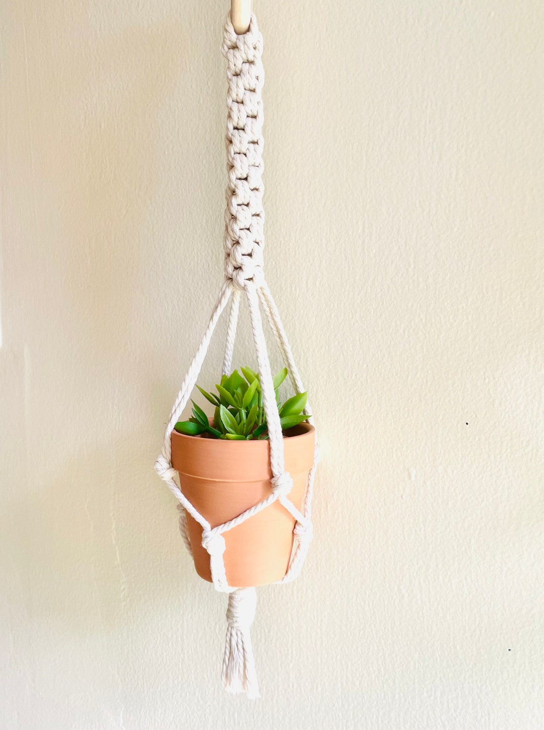 Mini Plant Holder Macrame Plant Hanger Rearview Decor Succulent Hanger