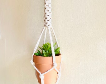 Mini Plant Holder | Macrame Plant Hanger | Rearview Decor | Succulent Hanger | Boho | Minimalist Plant Hanger