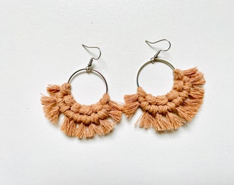Pendientes Macrame / Pendientes Boho / Macrame Hoops