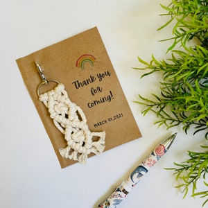 6 Personalized Favors | Macrame Charms | Boho Wedding Favors | Bridal Shower Gift | Baby Shower Favor | Favors