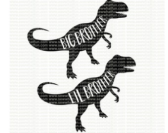 Hermanos dinosaurio SVG, archivo de corte, archivo de vinilo, svg, dinosaurio, archivo svg cameo archivo, cricut, t rex, hermano dinosaurio, hermano mayor, descarga