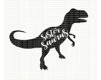 Hermana Saurus SVG, archivo de corte, archivo de vinilo, svg, dinosaurio, archivo svg, archivo cameo, cricut, hermana dinosaurio, dinosaurio svg, descarga, hermana