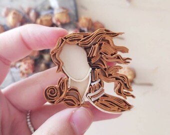 3D Paper Quilling Heart Brooch Pin, Botticelli Jewelry,Handcrafted Brooch, One of a Kind Brooch, 3D Paper Art, Venus, Italy art