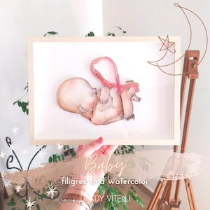 Quadretto Nascita,Neonato regali nascita,Baby Shower,Quilling Arte 3D,Idea Regalo per Lei,Donna Incinta,Ostetricia,Studio Medico Ostetrica