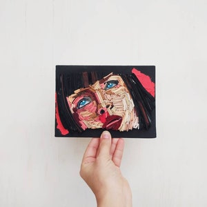 Ritratto Mia Wallace,Uma Thurman attrice Pulp Fiction Quintin Tarantino, mini quadro, quadro piccolo, personaggio film, illustrazione.