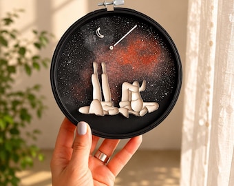 Couple in love / Night sky / Starry sky quilling art / Gift for her / Christmas gift / Birthday gift / Gift idea