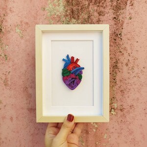 Heart Quilling Framed Wall Art, 3D Paper Art, Heart wall Art, Doctor Illustration, Heart Wall Decor, Minimal Heart Art