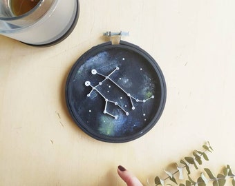 Gemini Constellation / Night Sky / Starpicture Quilling Art / Zodiac Sign Gift / Christmas Gift / Birthday Gift/ Gemini