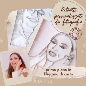 Ritratto primo piano Personalizzato da fotografia in filigrana di carta quilling, quadro, idea regalo