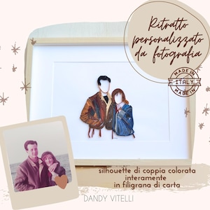 Ritratto personalizzato con l'arte del quilling, effetto 3D arte illustrativa,arte decorativa, arte da foto con cornice grande, opera d'arte