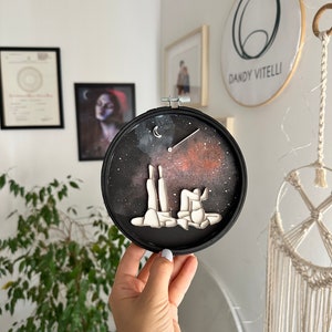 Coppia innamorata / Cielo notturno / Quadro stellare arte quilling / Regalo Segno Zodiacale / Regalo Natale / Regalo Compleanno/ Idea regalo