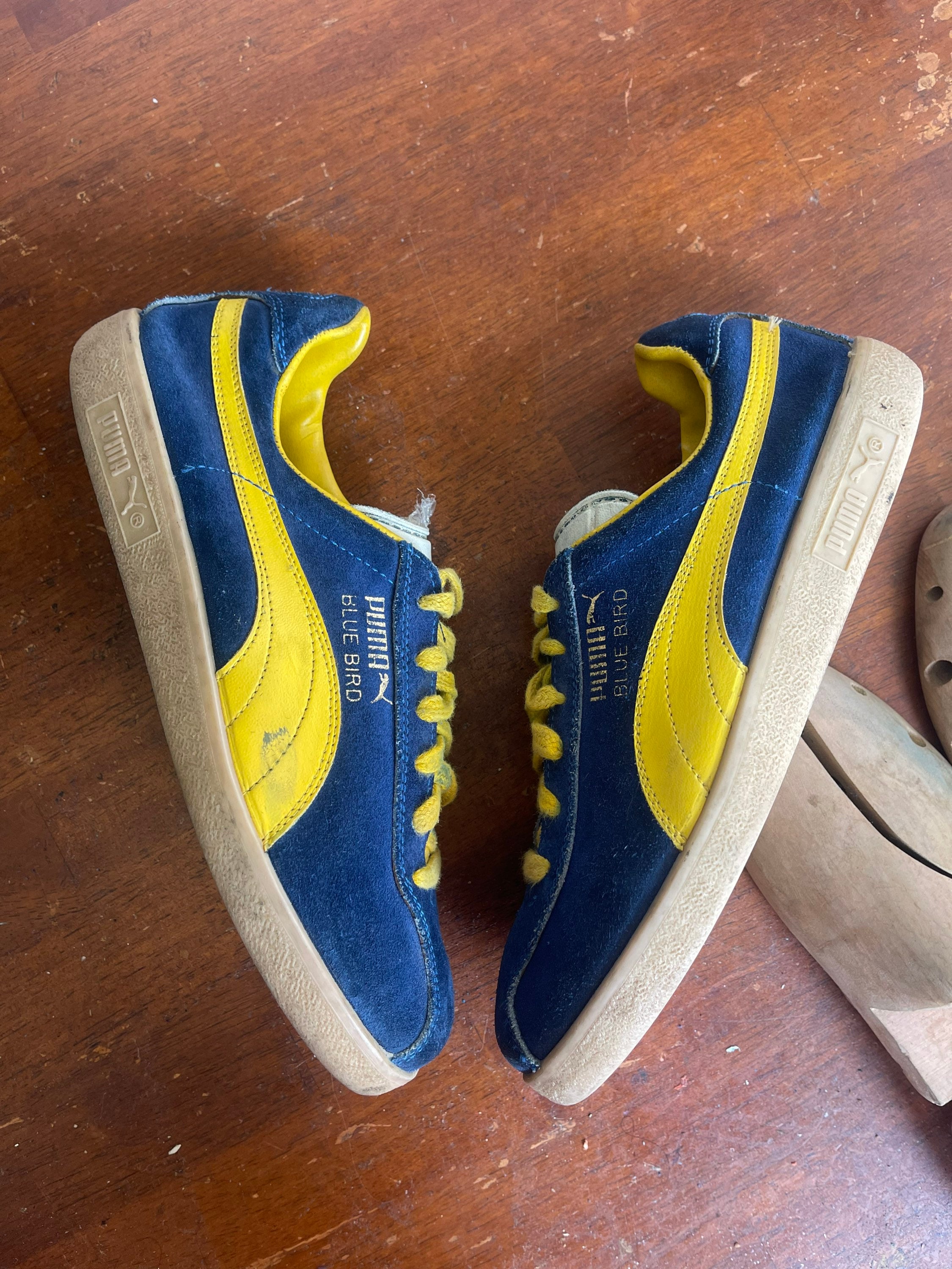 70s PUMA BLUE BIRD スニーカー グレー 黄色 vintage Super Rare Vintage Puma Blue Bird 1980s Made in Italy 70s 80s Hip
