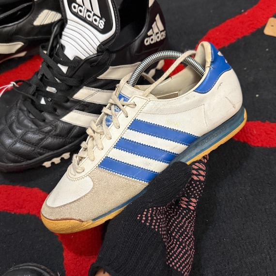 adidas gazelle silver green womens Rare Vintage 1970s Adidas Running Shoes AC 1618 ROM Canada Sneakers Si –  Poppy's Vintage Clothing