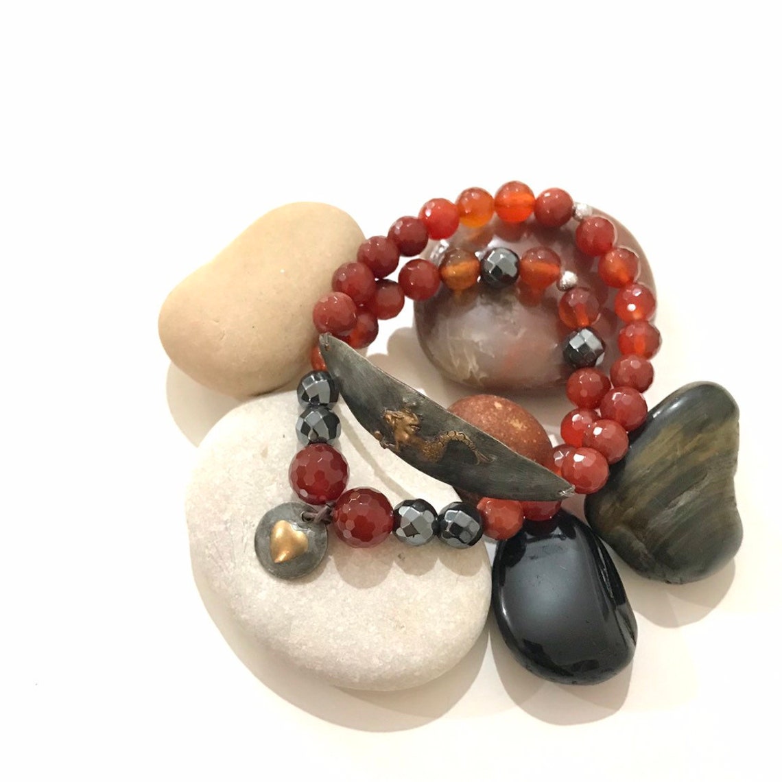 Bronze bracelet soldered bracelet heart bracelet mermaid Etsy