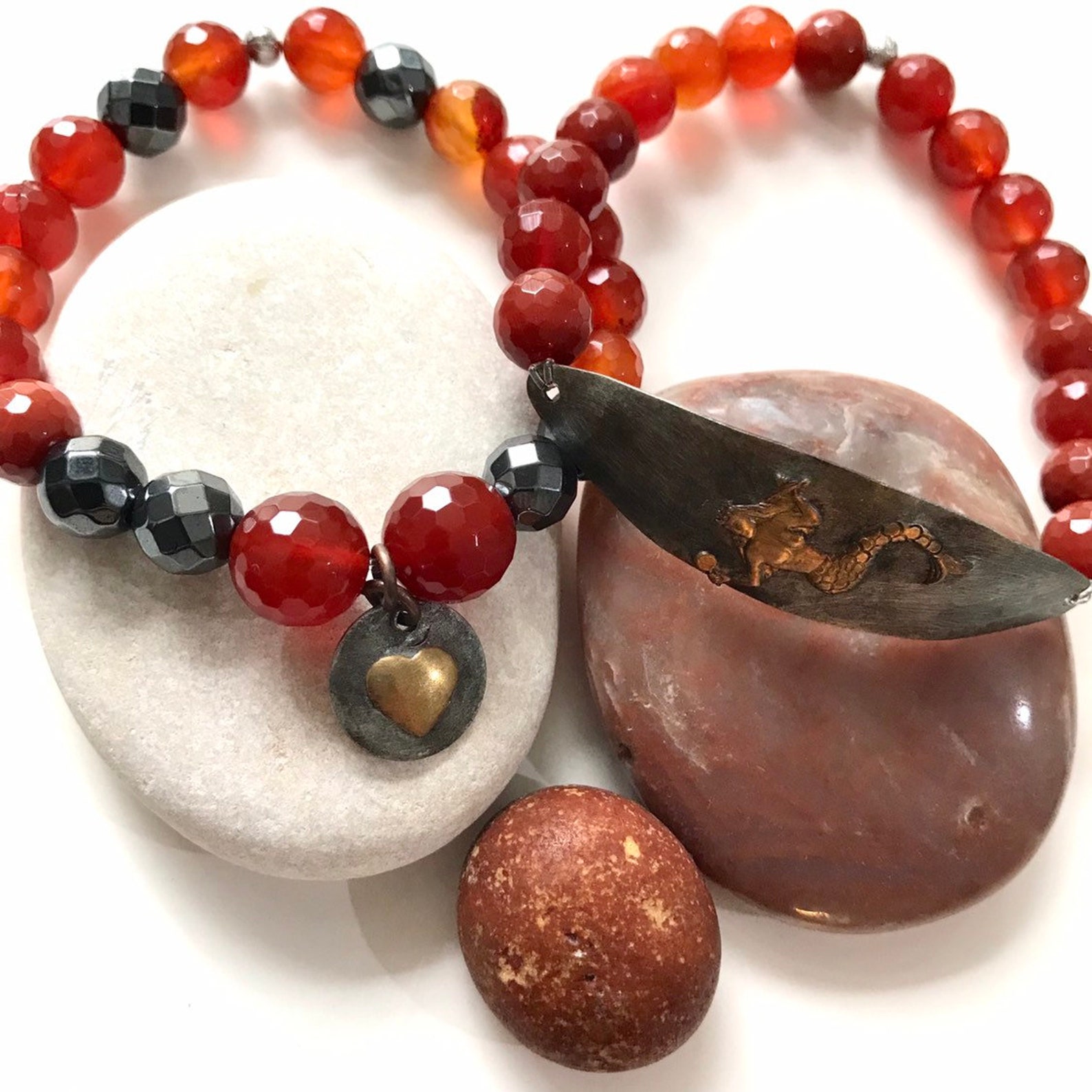 Bronze bracelet soldered bracelet heart bracelet mermaid Etsy