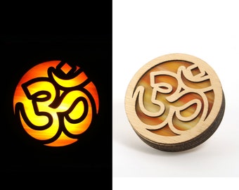 Om Stained Glass Night Light | Auto Darkness Sensing LED