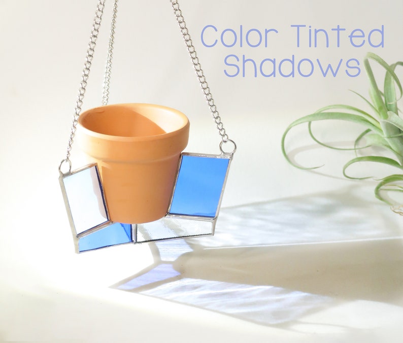 Twotier Stained Glass Plant Hanger Etsy
