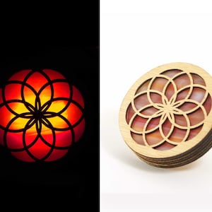 Torus Spiral Stained Glass Night Light | Auto Darkness Sensing LED