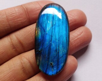 Size 32*20*8mm 42Cts AAA Quality Labradorite Cabochon Jewellery Gemstone Full Blue Flashy Oval Shape Blue Labradorite Loose Gemstone