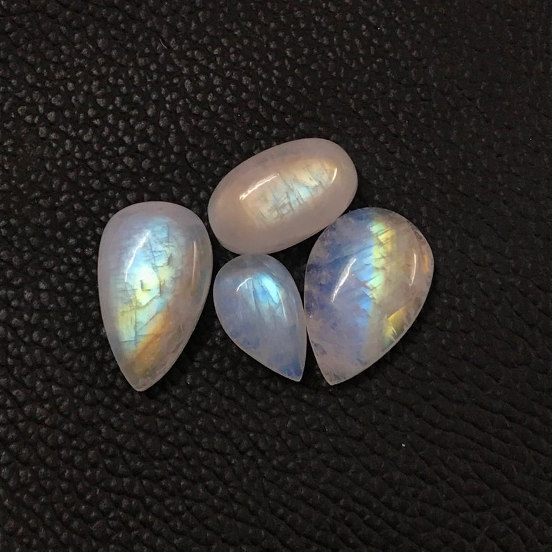 AAA Quality Rainbow Moonstone 54Cts 4 Pcs Rainbow Moonstone Cabochon 100/% Natural Mix Shape Rainbow Moonstone Gemstone Pendant Stone