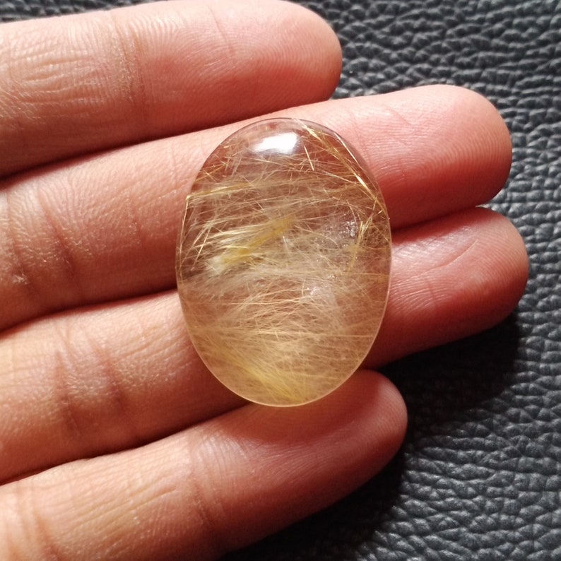 Natural Golden Rutile Quartz Cabochon Oval Shape Loose Gemstone For Making Jewelry Top Quality Golden Rutile Cabochons