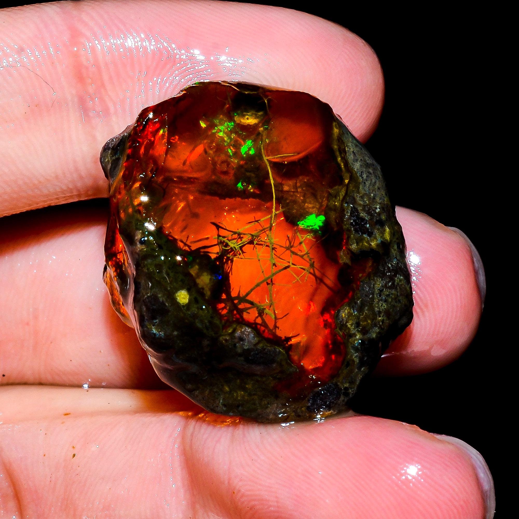 Ethiopian Opal Rough: 50 Ct Oil-Treated Gemstone for Jewelry Making